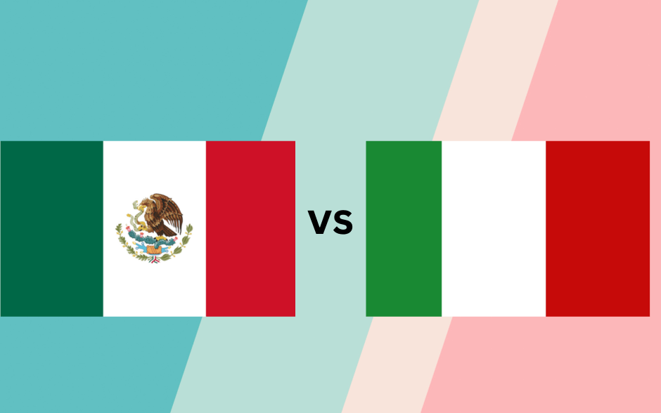 Mexico vs Italian Flag